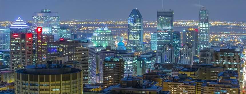 best internet in Montreal : a view of Montreal by night
