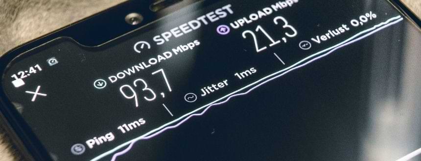 internet speed test on a phone