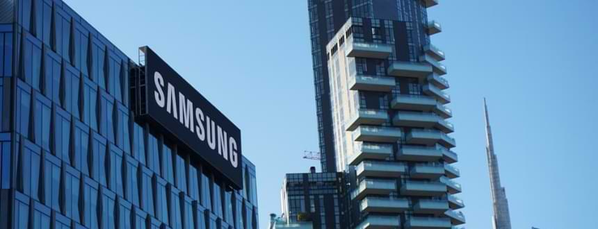 An image of a large Samsung building, where the announcement of the new Samsung S22 phone will shake the industry by storm!