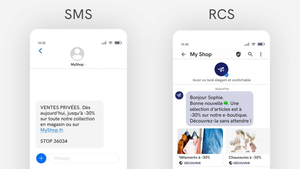 SMS vs messagerie RCS 